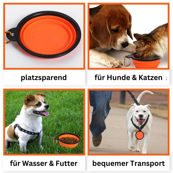 TRENDMOPS FLEXNAPF - Faltbarer Silikon-Hundenapf: Ideal für unterwegs und Reisen, einfache Fütterung!