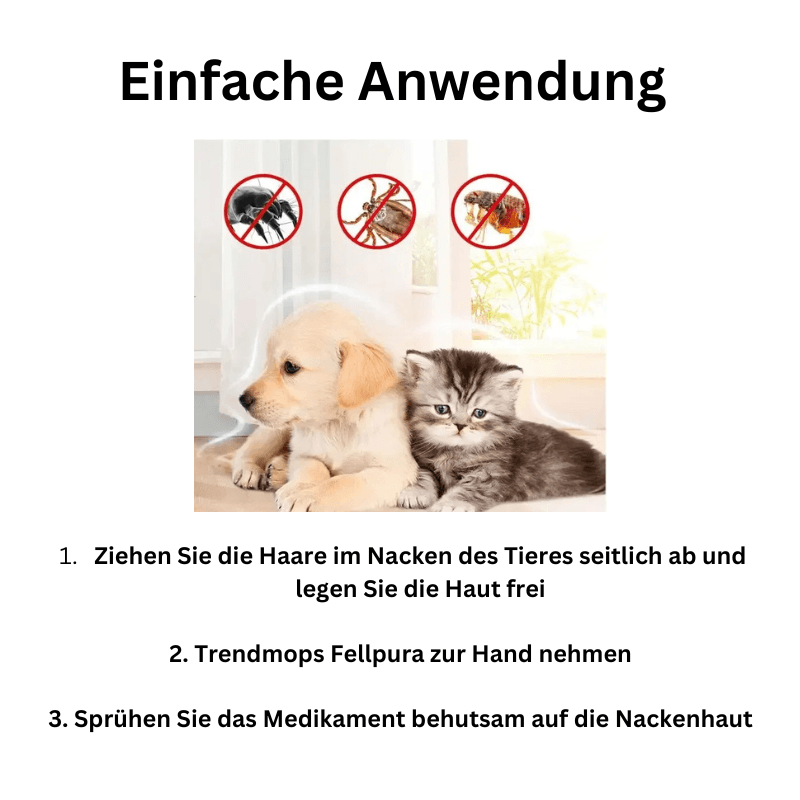 Spray Zecken Flöhe Hunde Katzen TRENDMOPS FELLPURA - Trendmops