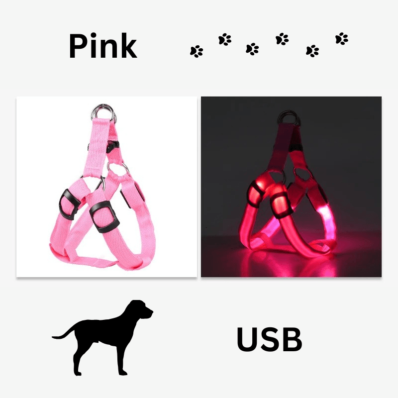 Hundegeschirr Brustgeschirr Hundeleine leuchtend TRENDMOPS LUMIAPAW - Trendmops