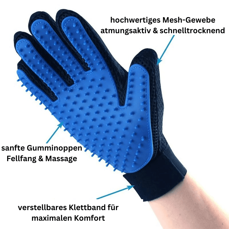Fell-Handschuh Bürste Fellpflege Hunde Katzen TRENDMOPS FELLFINO - Trendmops