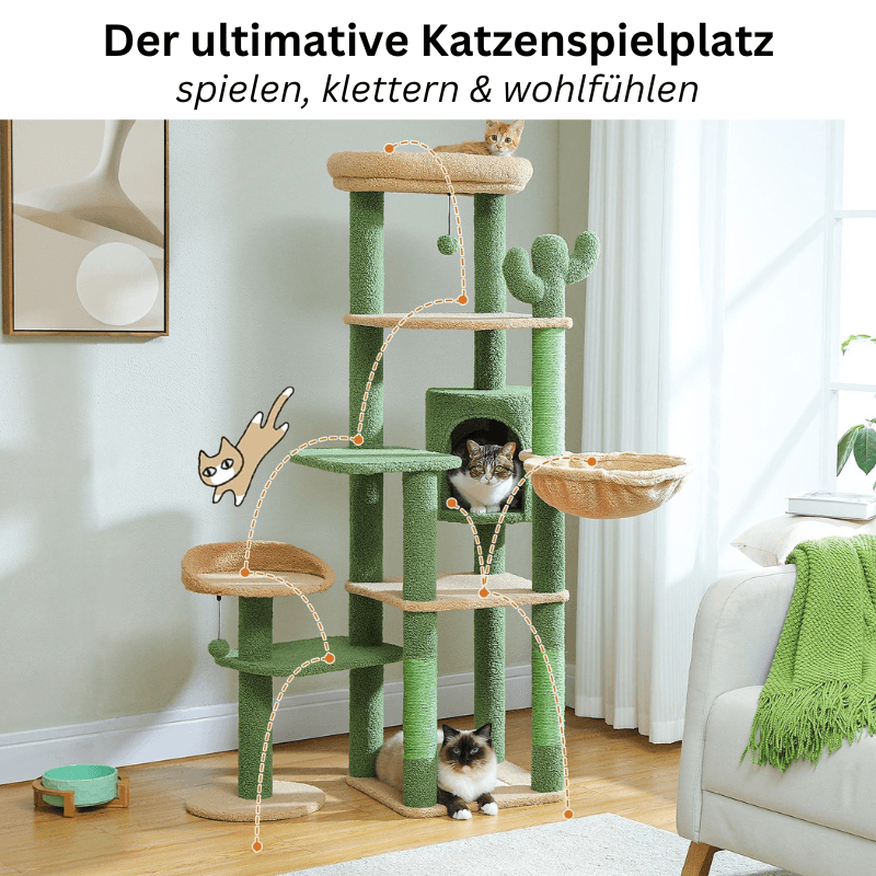 Katzenkratzbaum Katzenbaum Kratzbaum Katze Kaktus 150cm TRENDMOPS KAKTUSPFOTE - Trendmops