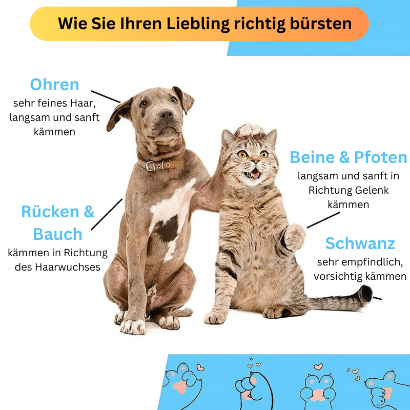 Fellbürste Katzenbürste Hundebürste Fell Enthaarung TRENDMOPS SAMTFELL - Trendmops