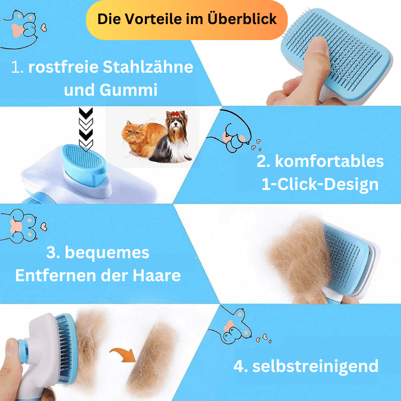 Fellbürste Katzenbürste Hundebürste Fell Enthaarung TRENDMOPS SAMTFELL - Trendmops