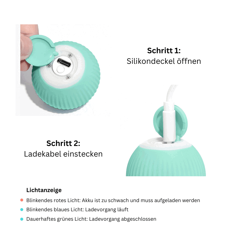 Katzenspielzeug Ball interaktiv Katze USB TRENDMOPS VIBROCATBALL - Trendmops