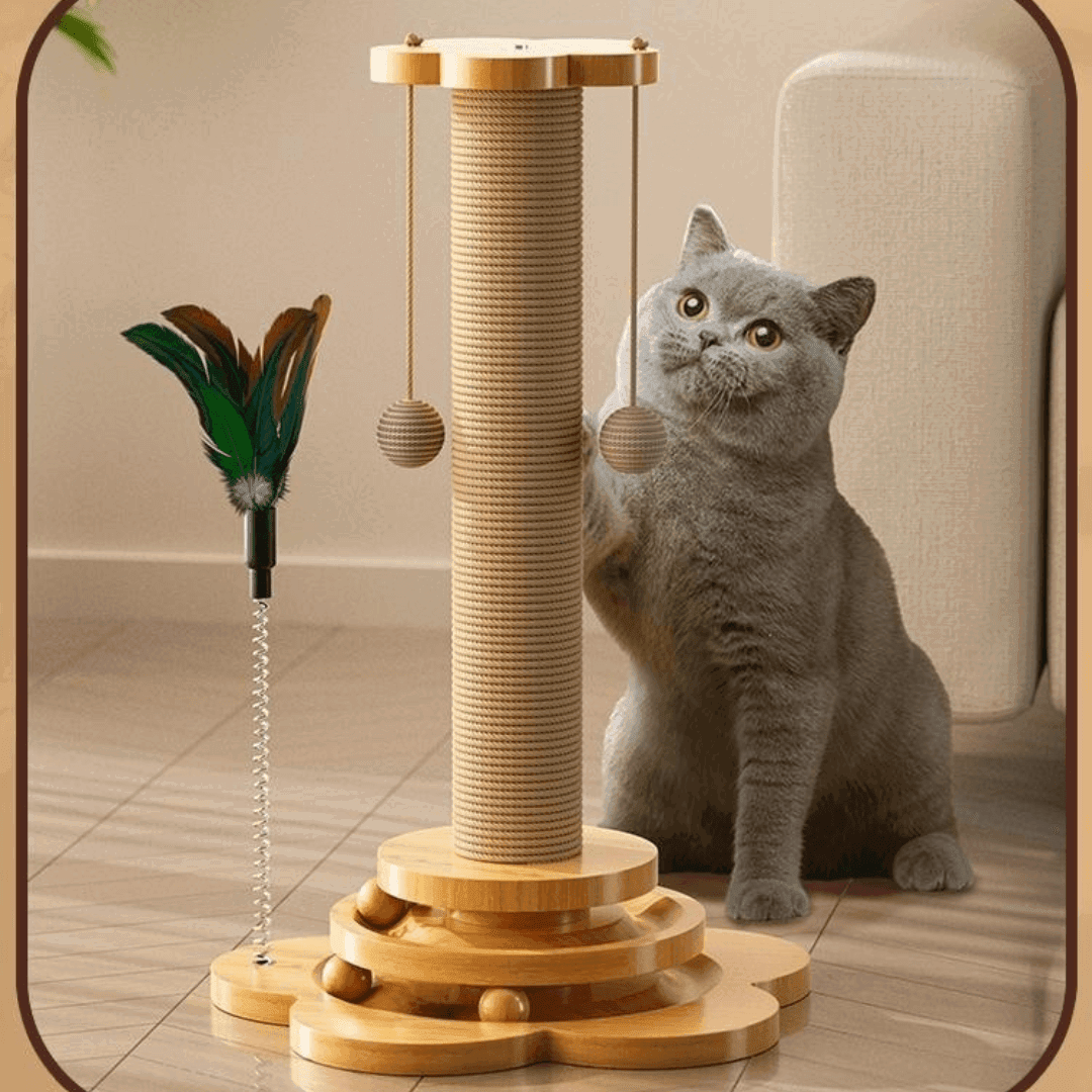 Katzenspielzeug Kratzbaum Holz Krallen Katze TRENDMOPS WOODYCRATCH - Trendmops