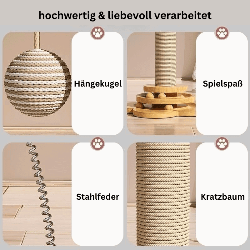 Katzenspielzeug Kratzbaum Holz Krallen Katze TRENDMOPS WOODYCRATCH - Trendmops