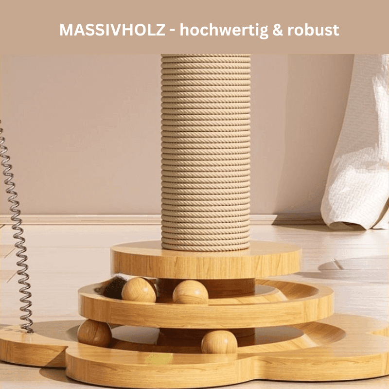 Katzenspielzeug Kratzbaum Holz Krallen Katze TRENDMOPS WOODYCRATCH - Trendmops