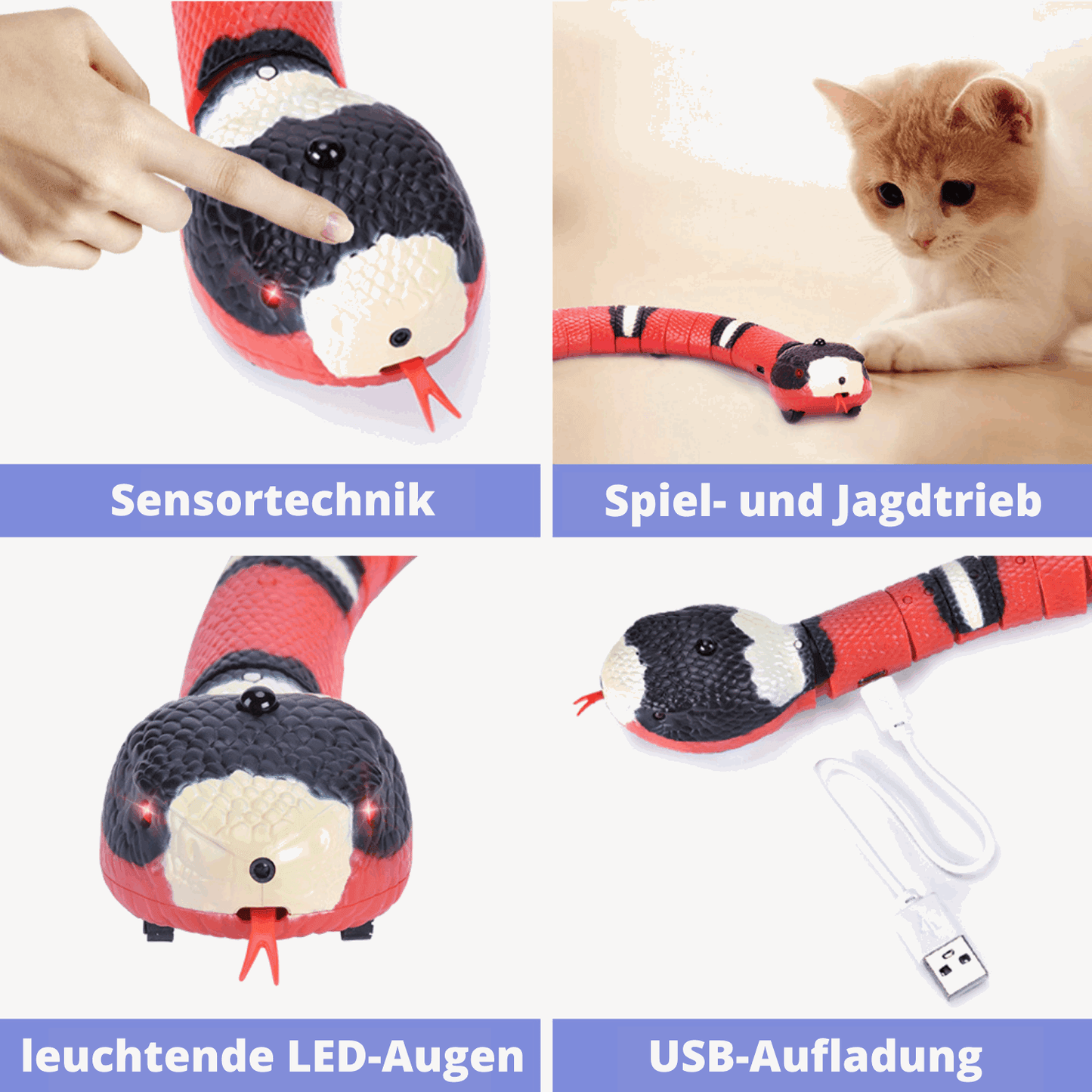 Katzenspielzeug interaktiv Schlange USB TRENDMOPS INTELLYSNAKE - Trendmops