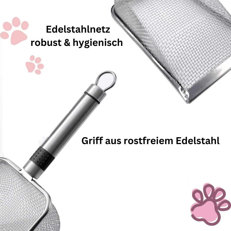 Katzenstreuschaufel Edelstahl Katzenstreu Schaufel TRENDMOPS MANOCLEVER - Trendmops