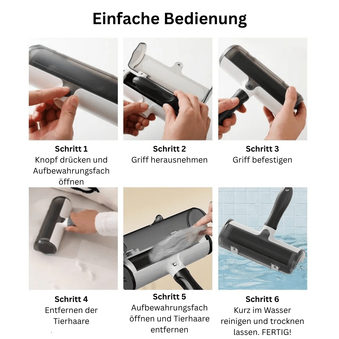Tierhaarentferner Roller Tierhaare Fell Anti-Hair Hund Katze TRENDMOPS HAIRFLIZZA