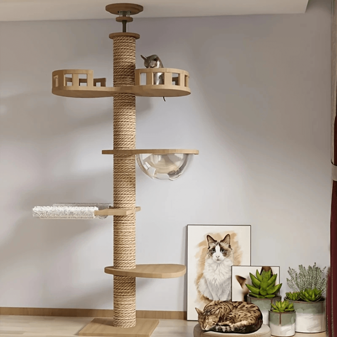 XXL Katzenbaum Kratzbaum Holz 250-270cm TRENDMOPS XXL KATZENPALAST