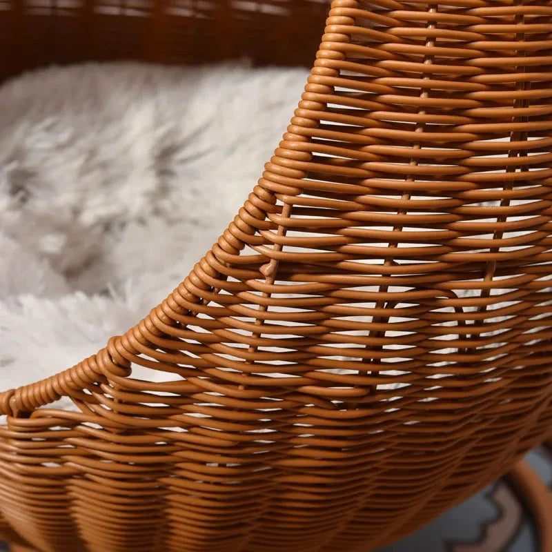 Hängendes Katzenbett Kugel Rattan Katze TRENDMOPS CATLOUNGE