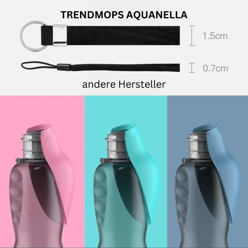 Hundetrinkflasche Wasserspender Hunde Katzen 800ml TRENDMOPS AQUANELLA - Trendmops