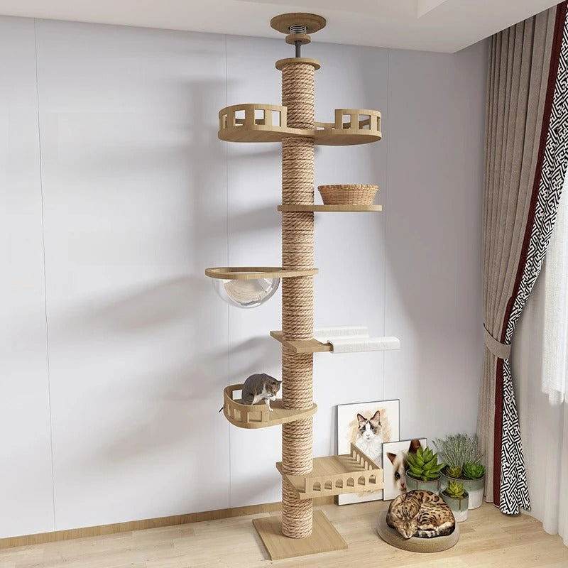 XXL Katzenbaum Kratzbaum Holz 270cm TRENDMOPS XXL KATZENPALAST - Trendmops