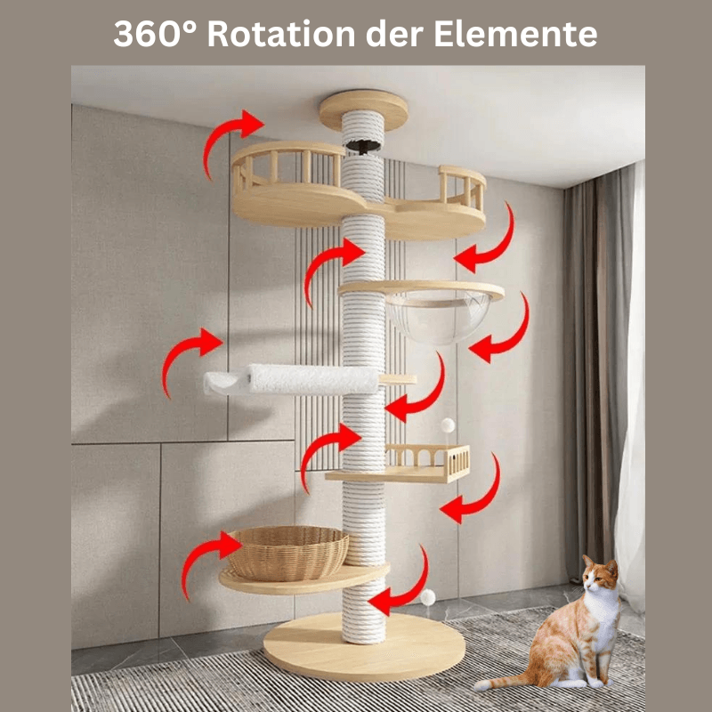 XXL Katzenbaum Kratzbaum Holz 270cm TRENDMOPS XXL KATZENPALAST - Trendmops