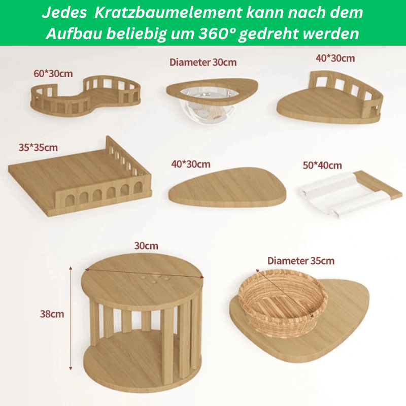 XXL Katzenbaum Kratzbaum Holz 270cm TRENDMOPS XXL KATZENPALAST - Trendmops