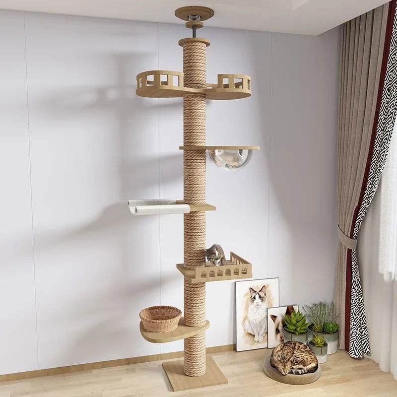 XXL Katzenbaum Kratzbaum Holz 270cm TRENDMOPS XXL KATZENPALAST - Trendmops