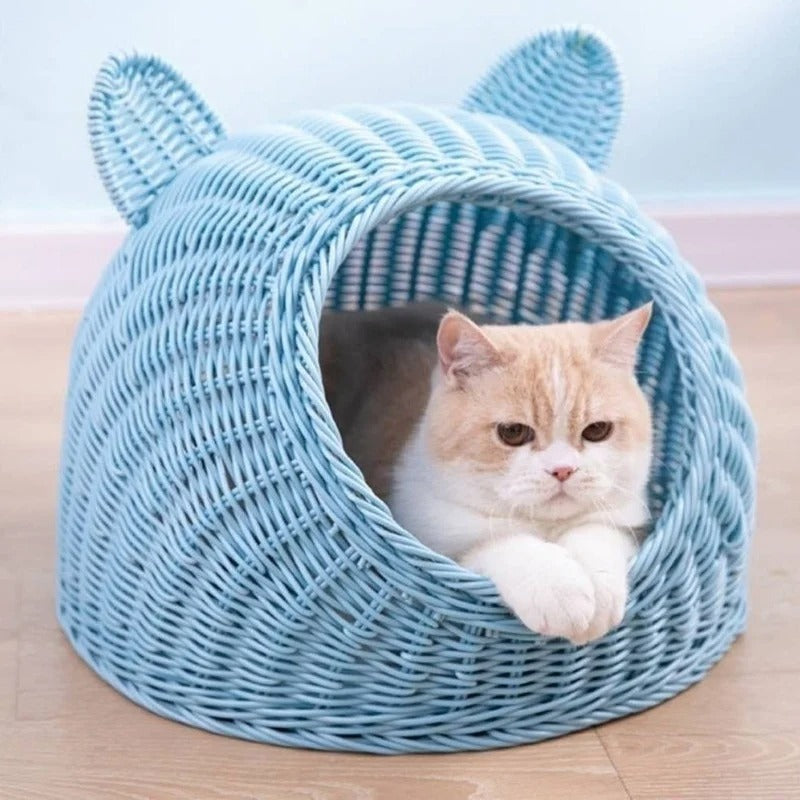Katzenhöhle Rattan Katzenbett Katze TRENDMOPS WOODYCAVE