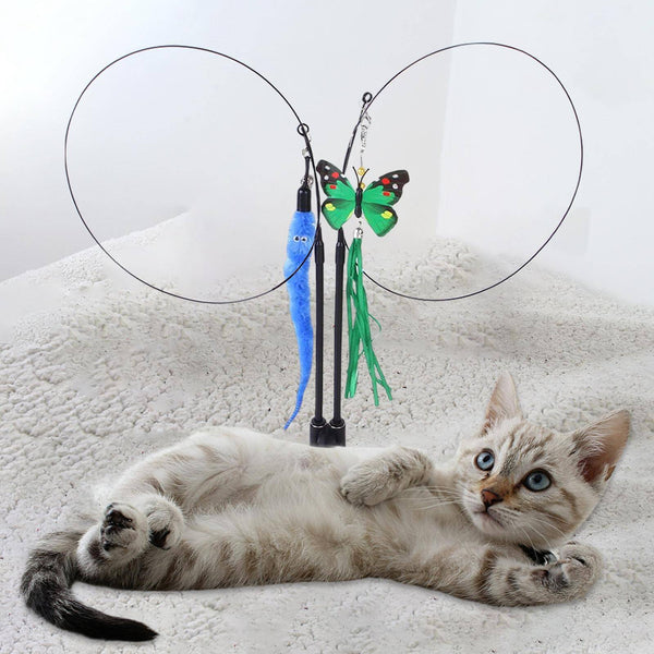 TRENDMOPS KITTYCATJOYDUO - Katzenspielzeug für doppelten Spielspaß: Selbstbeschäftigung für zwei Katzen