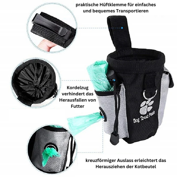 TRENDMOPS SMARTYBAG - Tragbare Hundeleckerli-Tasche: Outdoor-Trainings- und Futterbeutel