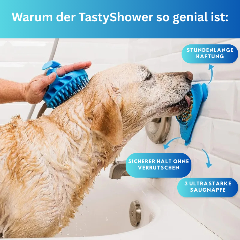 Leckpad Hund Dusche Silikon Beruhigung Ablenkung TRENDMOPS TASTYSHOWER