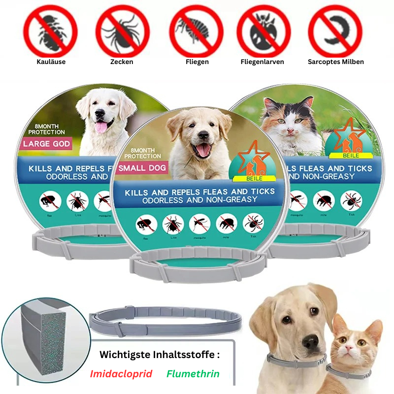 Halsband Zecken Flöhe Hunde Katzen TRENDMOPS CLEVIAPROTECT - Trendmops