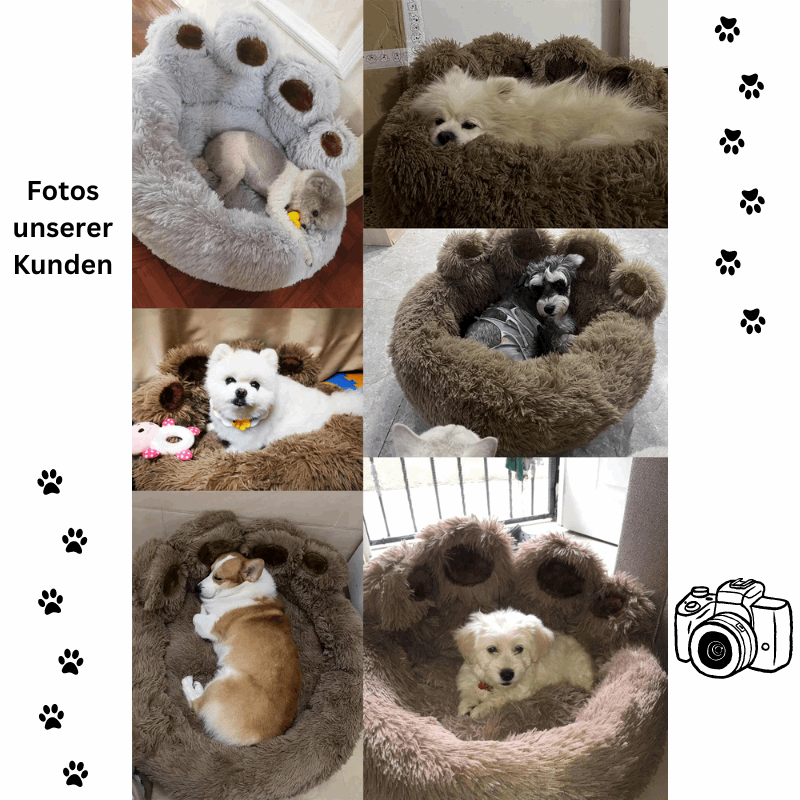 Hundebett Pfote Tatze rund Plüsch TRENDMOPS CUDDLEPAW - Trendmops