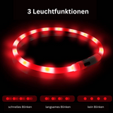 Hundehalsband LED leuchtend zuschneidbar USB TRENDMOPS LEUCHTPFOTE - Trendmops