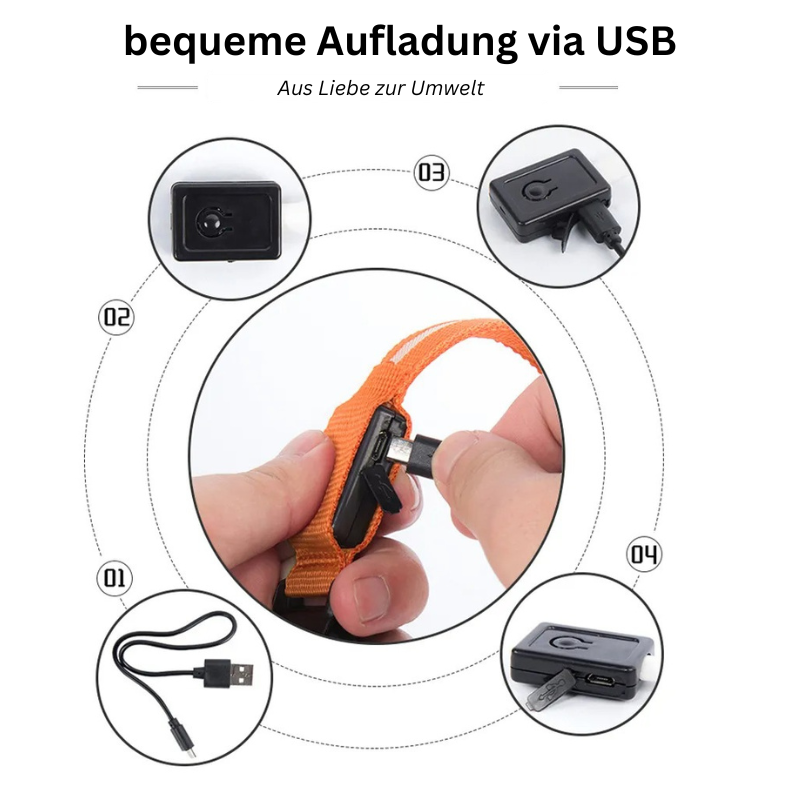 Hundehalsband blinkend USB Batterie TRENDMOPS LUMIAGUARD - Trendmops