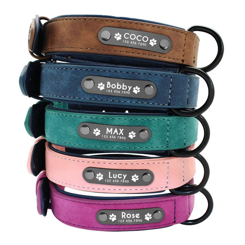 Hundehalsband personalisiert Leder Namen TRENDMOPS BELLANIA - Trendmops