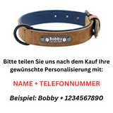 Hundehalsband personalisiert Leder Namen TRENDMOPS BELLANIA - Trendmops