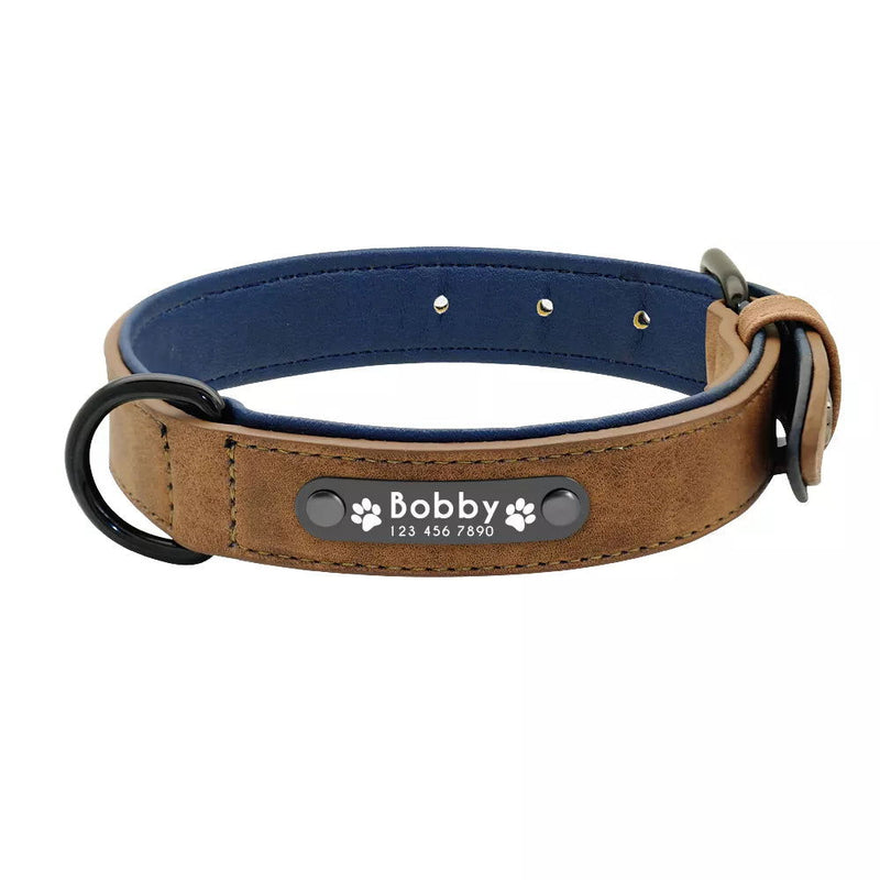 Hundehalsband personalisiert Leder Namen TRENDMOPS BELLANIA - Trendmops