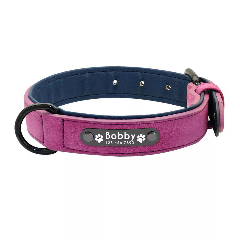 Hundehalsband personalisiert Leder Namen TRENDMOPS BELLANIA - Trendmops