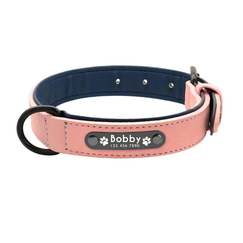 Hundehalsband personalisiert Leder Namen TRENDMOPS BELLANIA - Trendmops