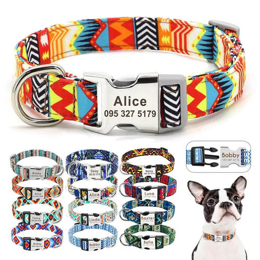 Hundehalsband personalisiert Nylon Gravur Name TRENDMOPS TRENDARINO - Trendmops