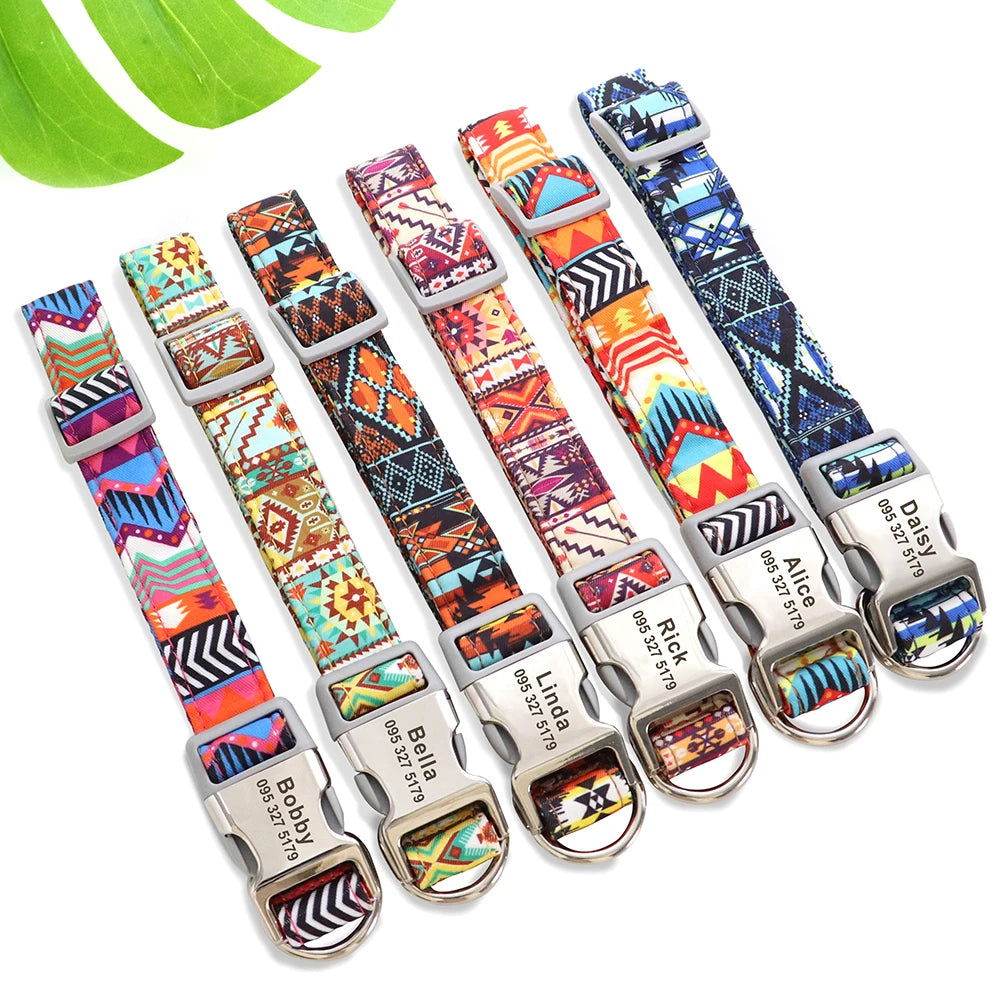 Hundehalsband personalisiert Nylon Gravur Name TRENDMOPS TRENDARINO - Trendmops