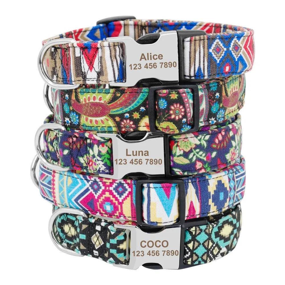 Hundehalsband personalisiert Nylon Gravur Name TRENDMOPS TRENDARINO - Trendmops