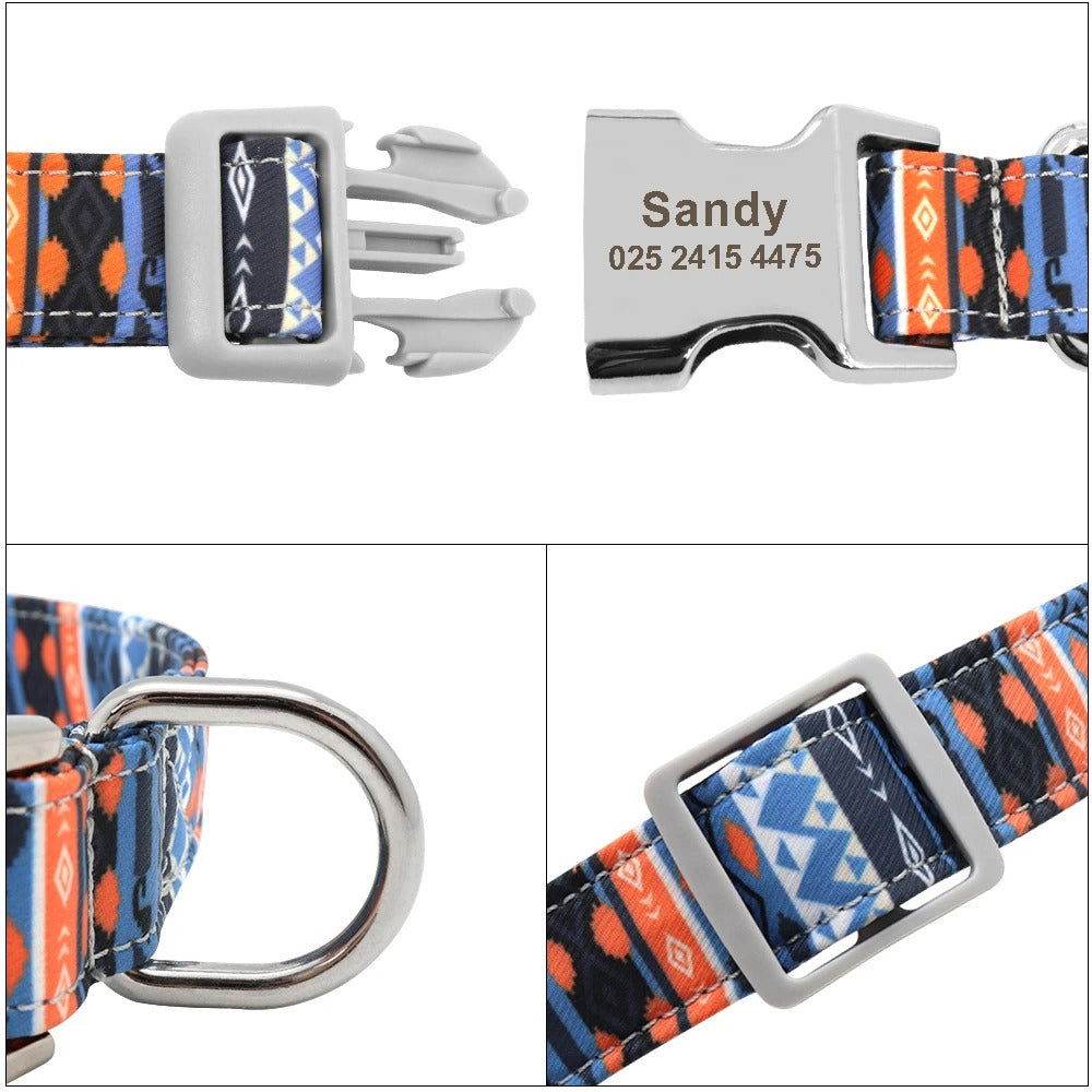 Hundehalsband personalisiert Nylon Gravur Name TRENDMOPS TRENDARINO - Trendmops