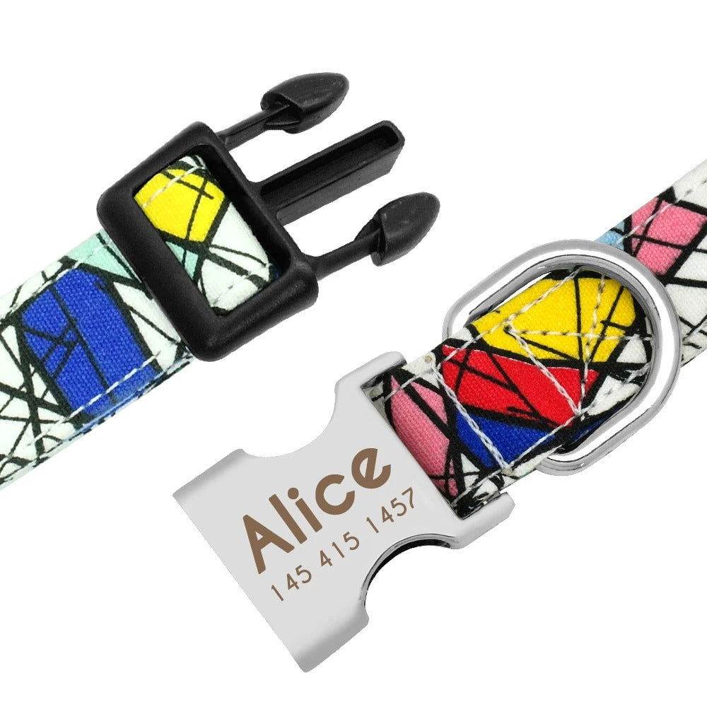 Hundehalsband personalisiert Nylon Gravur Name TRENDMOPS TRENDARINO - Trendmops
