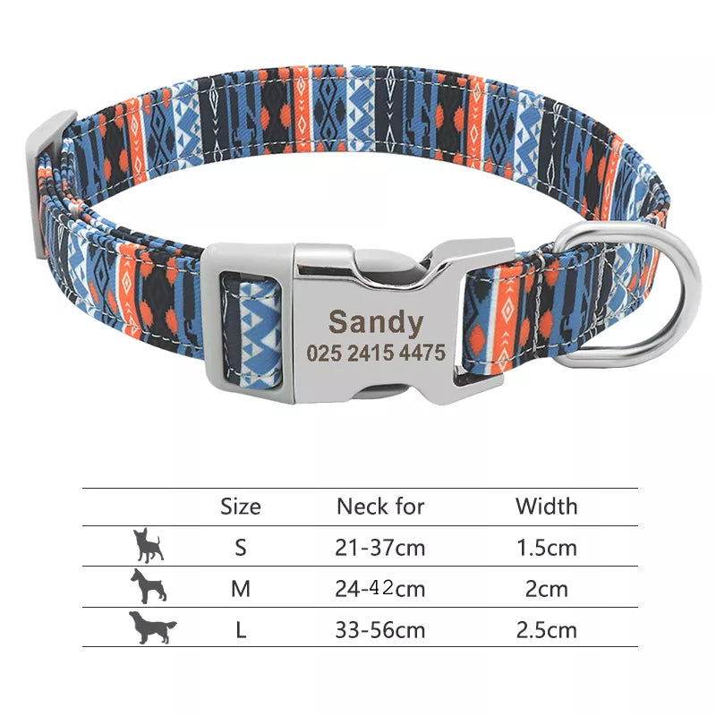 Hundehalsband personalisiert Nylon Gravur Name TRENDMOPS TRENDARINO - Trendmops