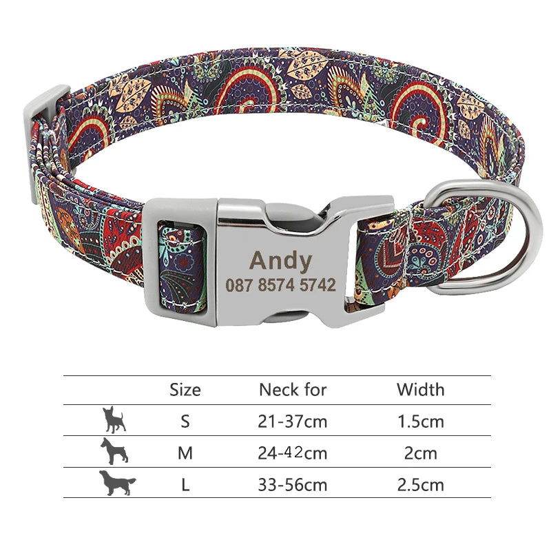Hundehalsband personalisiert Nylon Gravur Name TRENDMOPS TRENDARINO - Trendmops