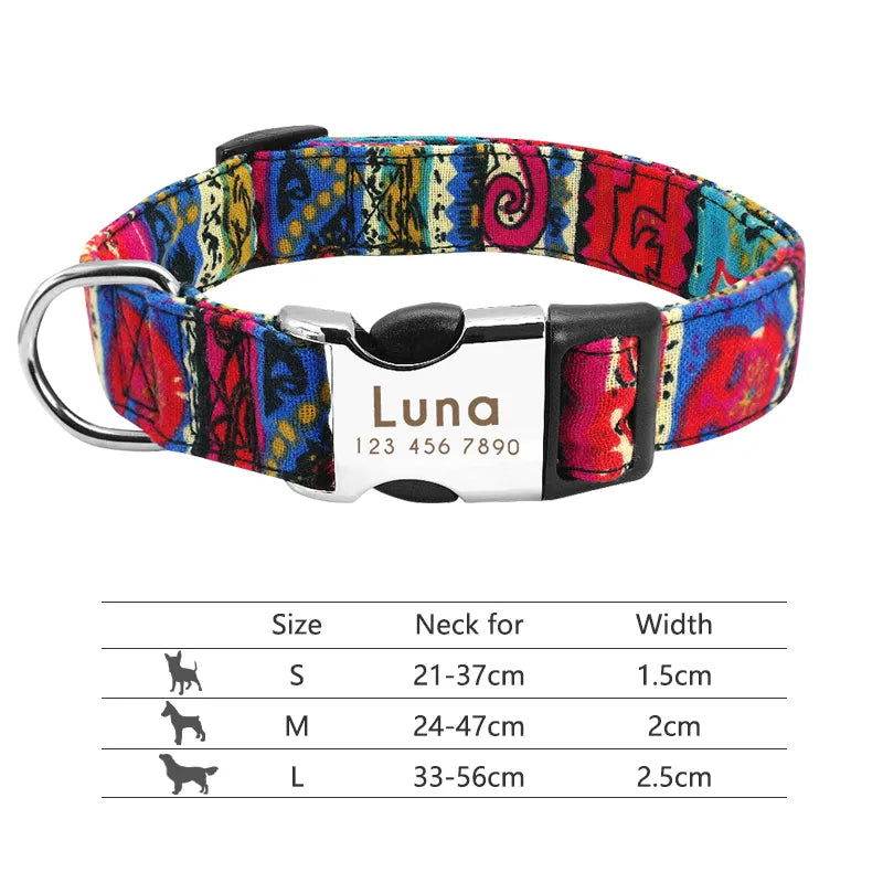 Hundehalsband personalisiert Nylon Gravur Name TRENDMOPS TRENDARINO - Trendmops