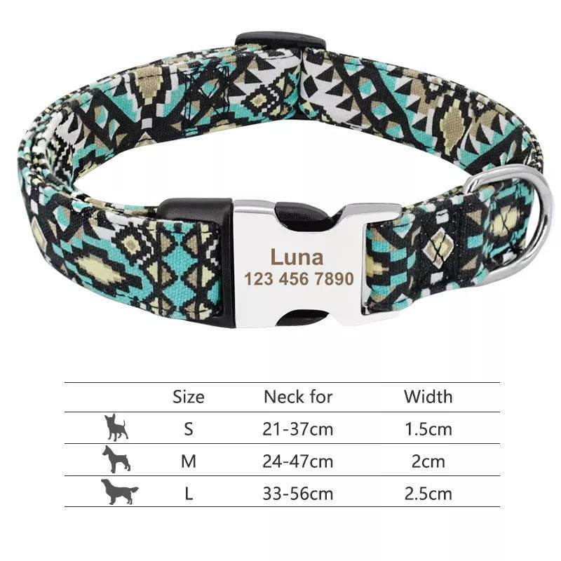 Hundehalsband personalisiert Nylon Gravur Name TRENDMOPS TRENDARINO - Trendmops