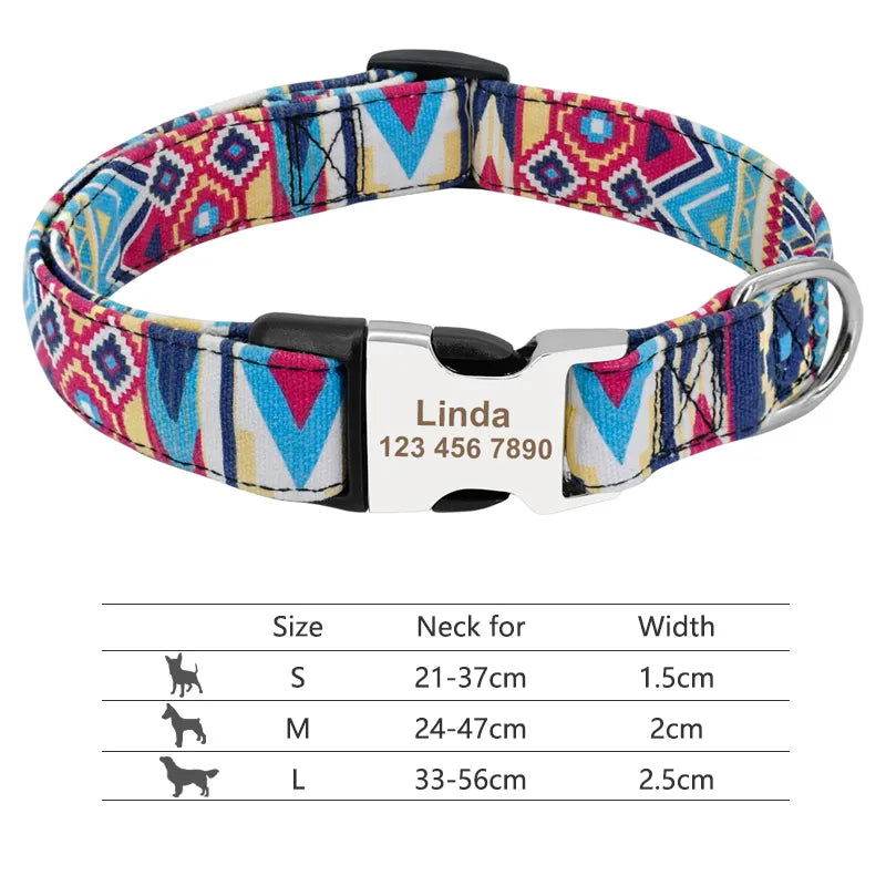 Hundehalsband personalisiert Nylon Gravur Name TRENDMOPS TRENDARINO - Trendmops