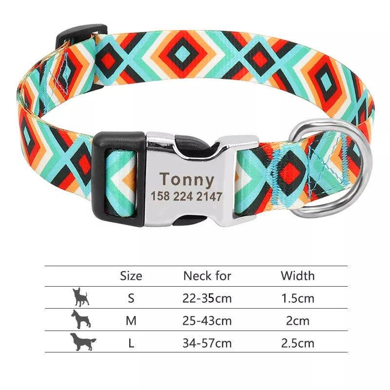 Hundehalsband personalisiert Nylon Gravur Name TRENDMOPS TRENDARINO - Trendmops