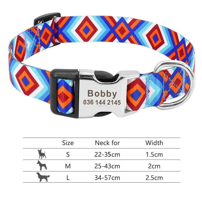 Hundehalsband personalisiert Nylon Gravur Name TRENDMOPS TRENDARINO - Trendmops