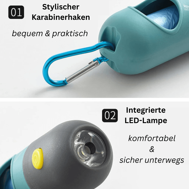Hundekotbeutel Spender Taschenlampe Gassi TRENDMOPS POOPYLIGHT - Trendmops