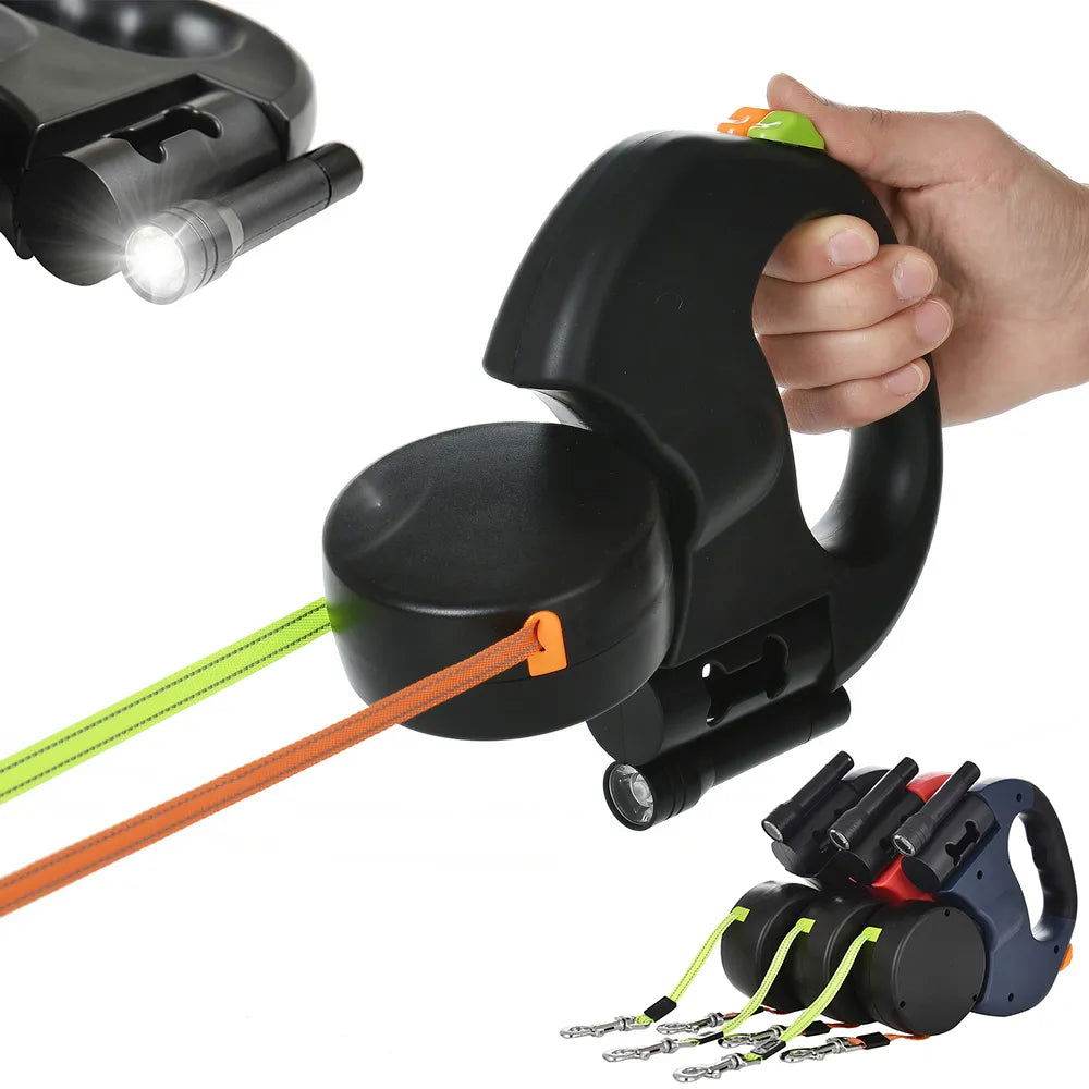 Doppelleine Hundeleine zwei Hunde Taschenlampe TRENDMOPS CLEVERGASSI - Trendmops