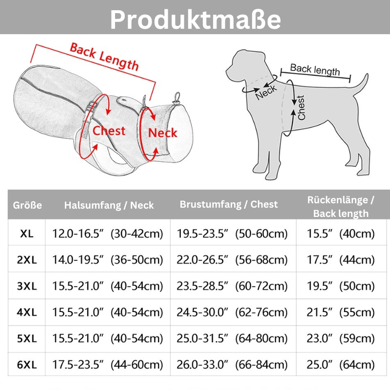 Hundemantel große Hunde warm wasserdicht winddicht TRENDMOPS MINODA - Trendmops
