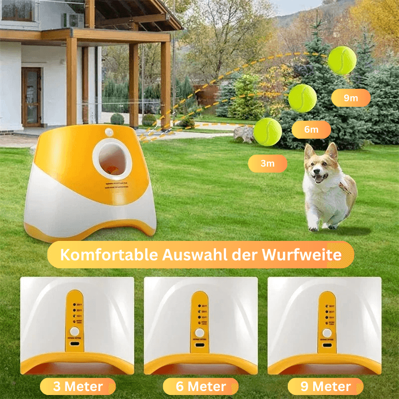 Ballwurfmaschine Hundespielzeug 6 Bälle TRENDMOPS BALLFLY - Trendmops